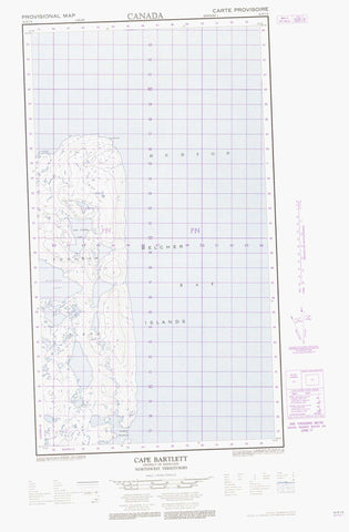 034D07E Cape Bartlett Canadian topographic map, 1:50,000 scale