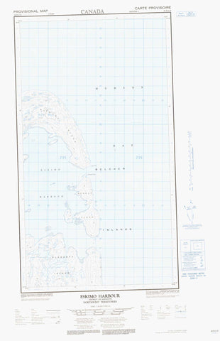 034D11E Eskimo Harbour Canadian topographic map, 1:50,000 scale