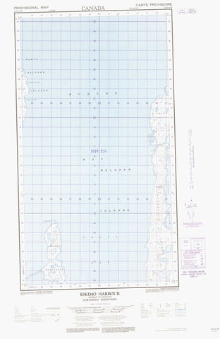 034D11W Eskimo Harbour Canadian topographic map, 1:50,000 scale