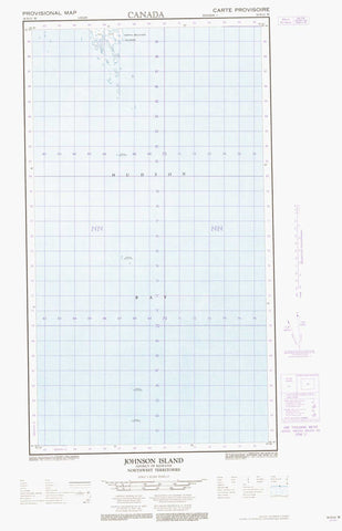 034D12W Johnson Island Canadian topographic map, 1:50,000 scale