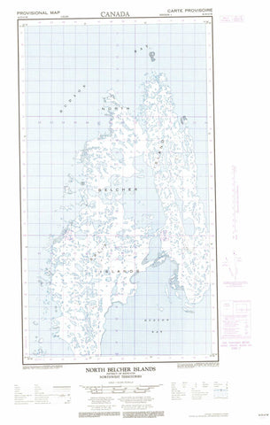 034D13W North Belcher Islands Canadian topographic map, 1:50,000 scale