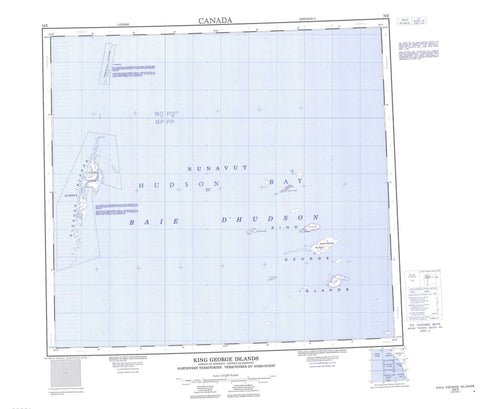 034E King George Islands Canadian topographic map, 1:250,000 scale