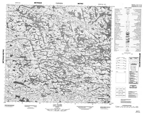 034F01 Lac Pages Canadian topographic map, 1:50,000 scale