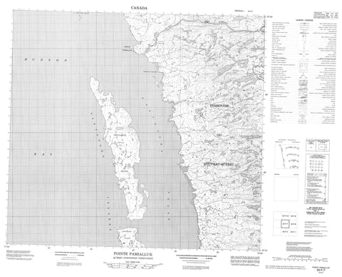 034F07 Pointe Pamialluk Canadian topographic map, 1:50,000 scale