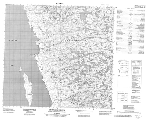 034F10 Mctavish Island Canadian topographic map, 1:50,000 scale