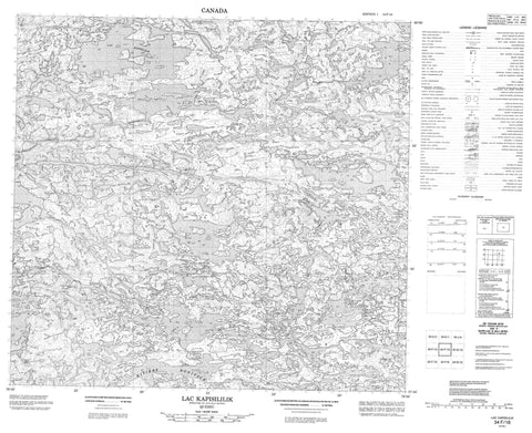 034F16 Lac Kapisililik Canadian topographic map, 1:50,000 scale