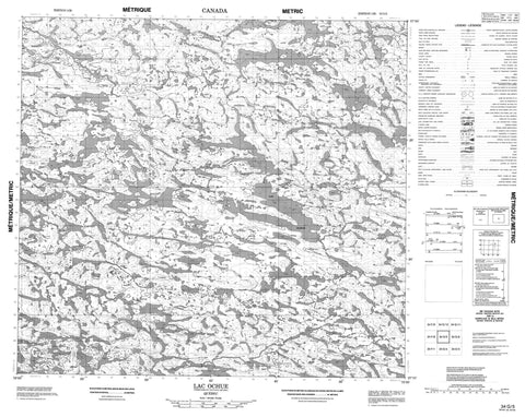 034G05 Lac Ochue Canadian topographic map, 1:50,000 scale