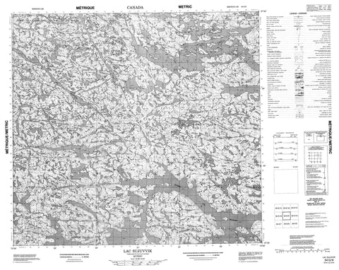 034G09 Lac Sujuvvik Canadian topographic map, 1:50,000 scale