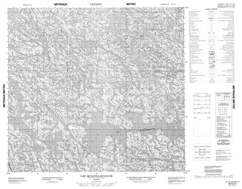 034G10 Lac Qullinaaraaluk Canadian topographic map, 1:50,000 scale