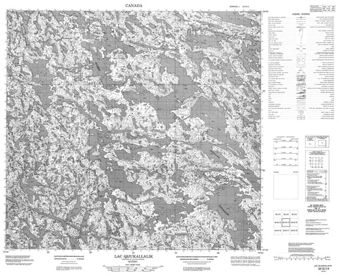 034G14 Lac Qijukallalik Canadian topographic map, 1:50,000 scale