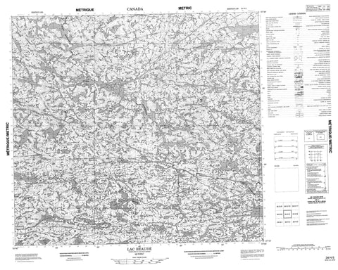 034H05 Lac Beaude Canadian topographic map, 1:50,000 scale