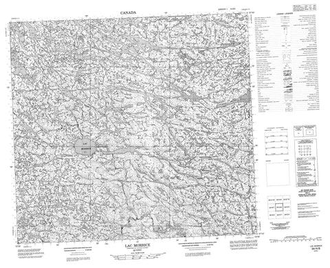 034H08 Lac Morrice Canadian topographic map, 1:50,000 scale