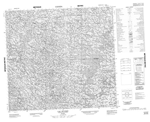 034H09 Lac Duvert Canadian topographic map, 1:50,000 scale