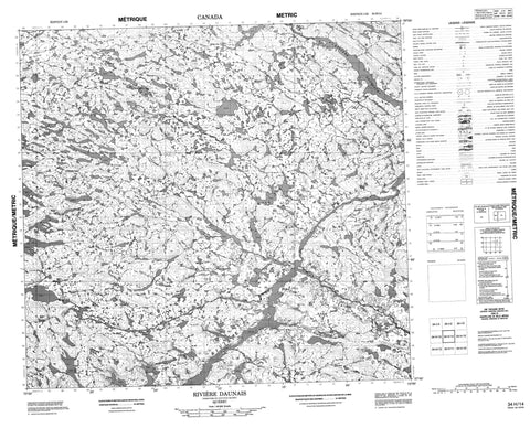034H14 Riviere Daunais Canadian topographic map, 1:50,000 scale