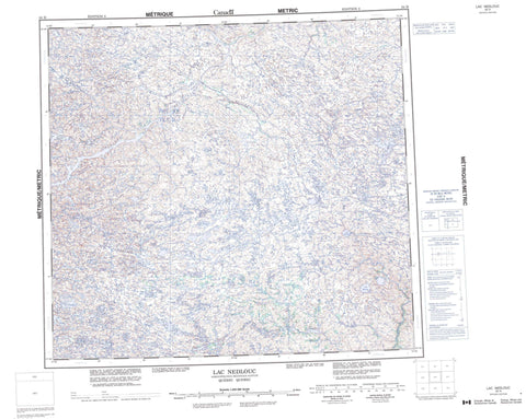 034H Lac Nedlouc Canadian topographic map, 1:250,000 scale