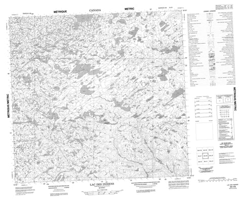 034I08 Lac Des Indiens Canadian topographic map, 1:50,000 scale