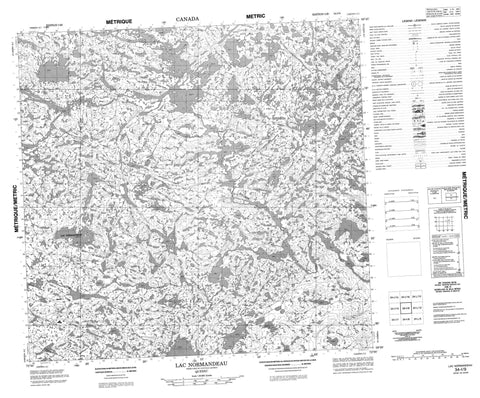 034I09 Lac Normandeau Canadian topographic map, 1:50,000 scale