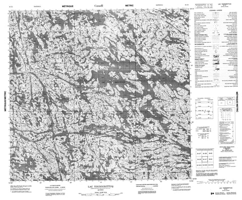 034J01 Lac Tininnirittuq Canadian topographic map, 1:50,000 scale