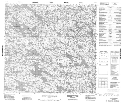 034J13 Lac Sanningajualuk Canadian topographic map, 1:50,000 scale