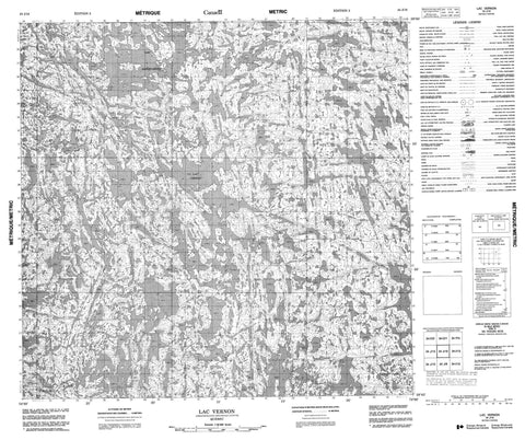 034J16 Lac Vernon Canadian topographic map, 1:50,000 scale