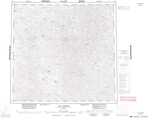 034J Lac Vernon Canadian topographic map, 1:250,000 scale