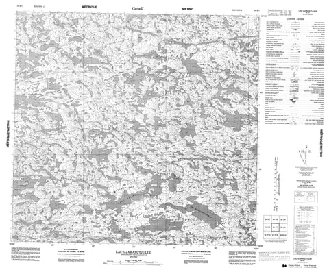 034K01 Lac Ujarsutjulik Canadian topographic map, 1:50,000 scale