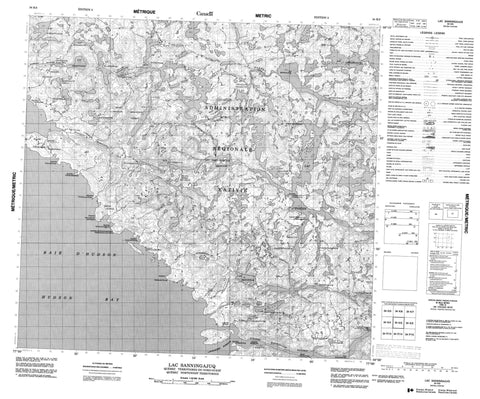 034K03 Lac Sanningajuq Canadian topographic map, 1:50,000 scale