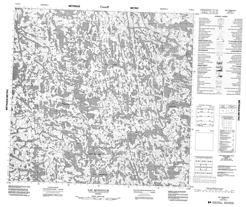 034K14 Lac Quinijulik Canadian topographic map, 1:50,000 scale