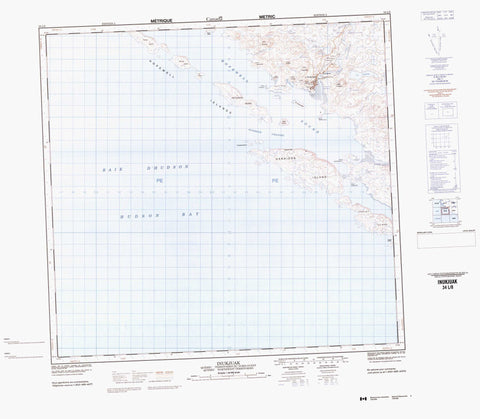 034L08 Inukjuak Canadian topographic map, 1:50,000 scale