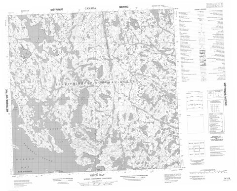 034L09 Witch Bay Canadian topographic map, 1:50,000 scale