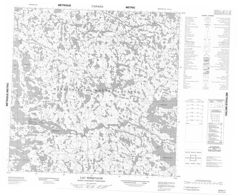 034N11 Lac Mirqulilik Canadian topographic map, 1:50,000 scale