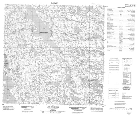 034N16 Lac Souligny Canadian topographic map, 1:50,000 scale