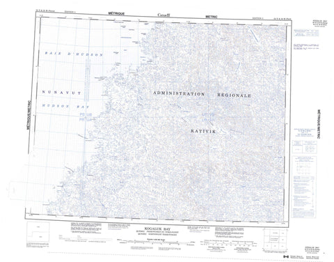 034N Kogaluk Bay Canadian topographic map, 1:250,000 scale