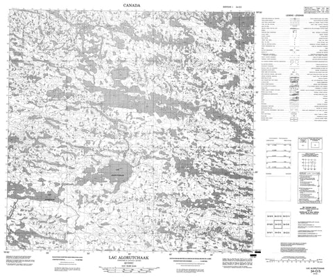 034O05 Lac Alorutchaak Canadian topographic map, 1:50,000 scale