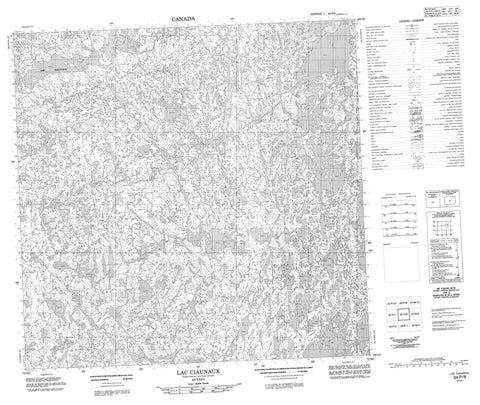 034P08 Lac Ciaunaux Canadian topographic map, 1:50,000 scale