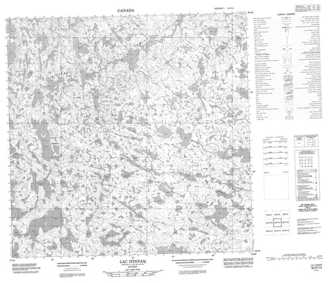 034P14 Lac Itinnaq Canadian topographic map, 1:50,000 scale