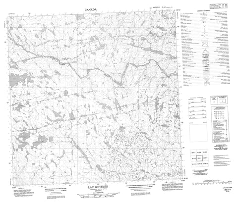 035A01 Lac Wetunik Canadian topographic map, 1:50,000 scale