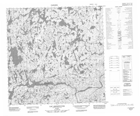 035A03 Lac Arnaituuvik Canadian topographic map, 1:50,000 scale