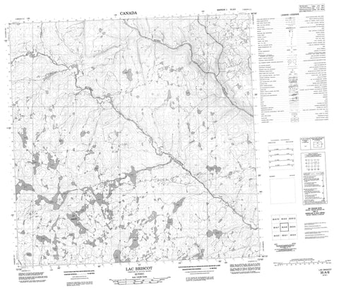 035A08 Lac Briscot Canadian topographic map, 1:50,000 scale