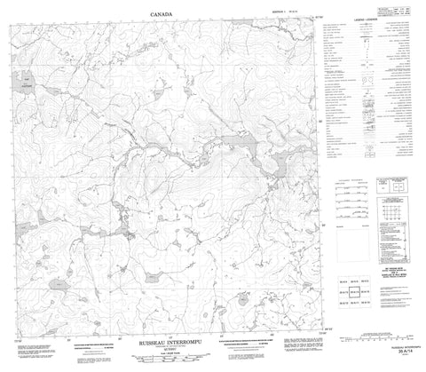 035A14 Ruisseau Interrompu Canadian topographic map, 1:50,000 scale