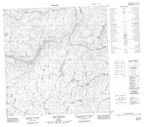 035A15 Lac Kapijuq Canadian topographic map, 1:50,000 scale