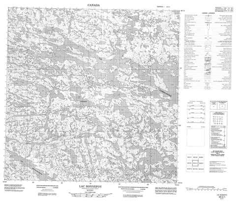 035C01 Lac Bonnefoy Canadian topographic map, 1:50,000 scale