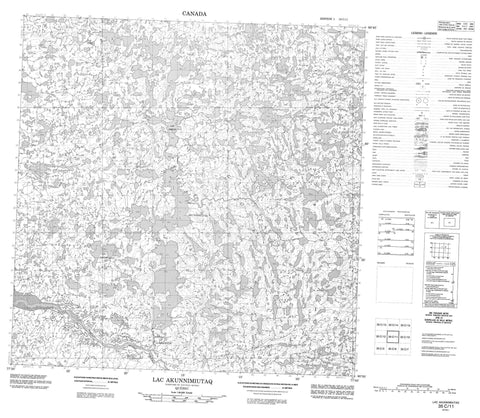 035C11 Lac Akunnimiutaq Canadian topographic map, 1:50,000 scale