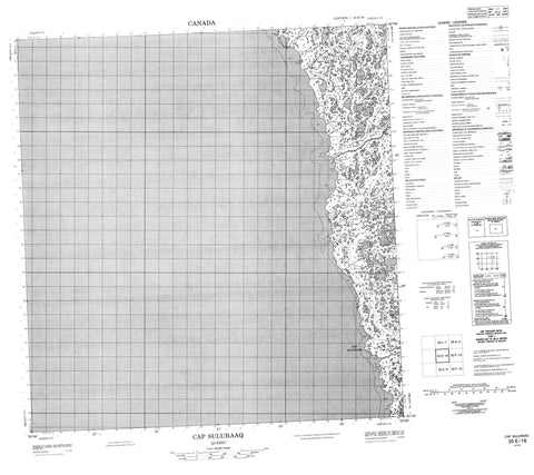 035E16 Cap Suluraaq Canadian topographic map, 1:50,000 scale