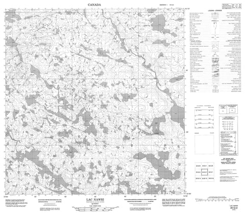 035G02 Lac Nawri Canadian topographic map, 1:50,000 scale