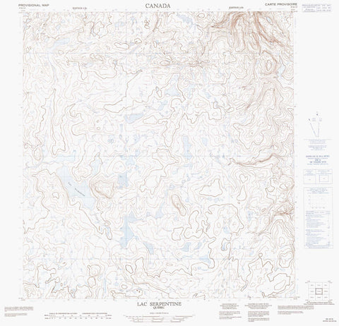 035G15 Lac Serpentine Canadian topographic map, 1:50,000 scale