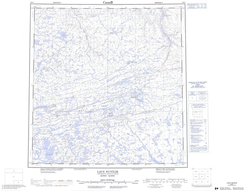 035G Lacs Nuvilic Canadian topographic map, 1:250,000 scale
