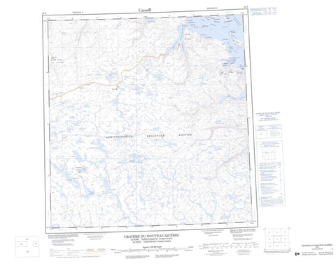 035H Cratere Du Nouveau Quebec Canadian topographic map, 1:250,000 scale