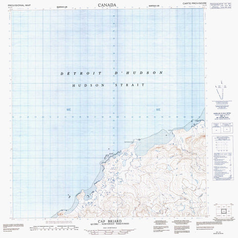 035J08 Cap Briard Canadian topographic map, 1:50,000 scale