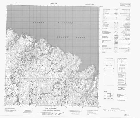 035K08 Cap Routhier Canadian topographic map, 1:50,000 scale